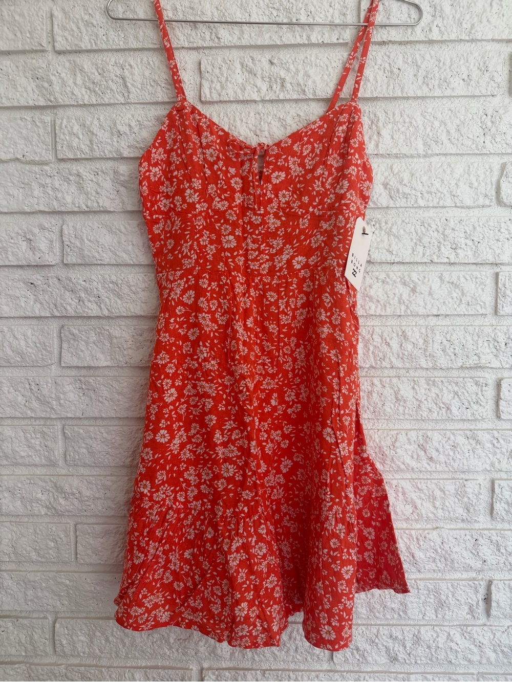 Billabong Texas Beach Coral Floral Tie-Front Mini Dress - Picture 4 of 10